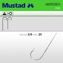 Mustad 3282 Nickel Aberdeen Hooks - Size 4 - Qty 25
